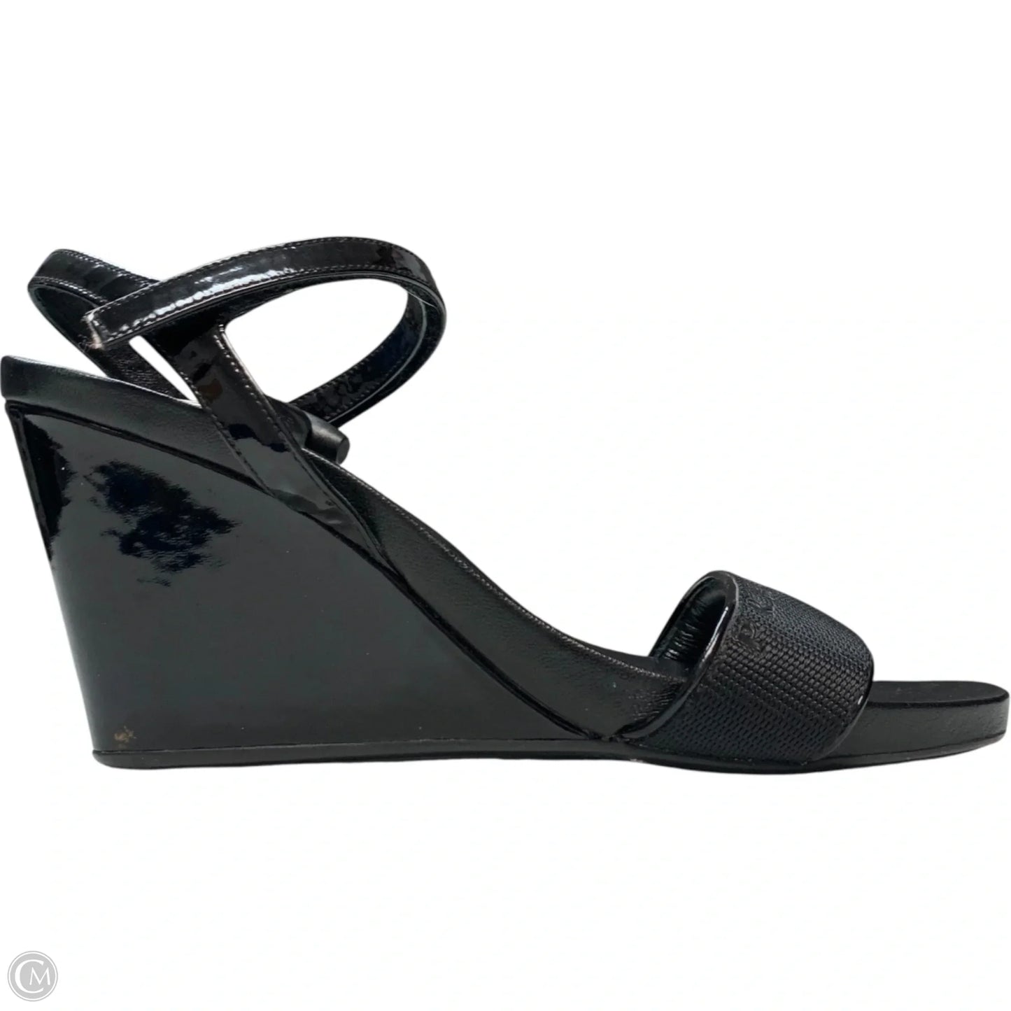 Sandals Luxury Designer By Prada In Black, Size: 8