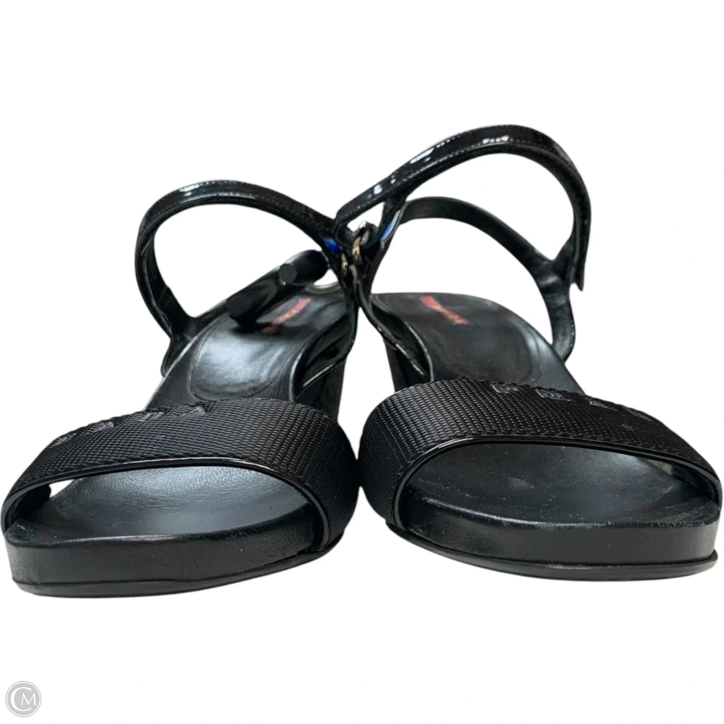 Sandals Luxury Designer By Prada In Black, Size: 8