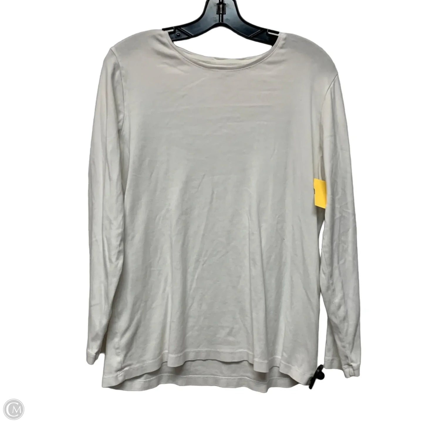 Top Long Sleeve Basic By Chicos In White, Size: L