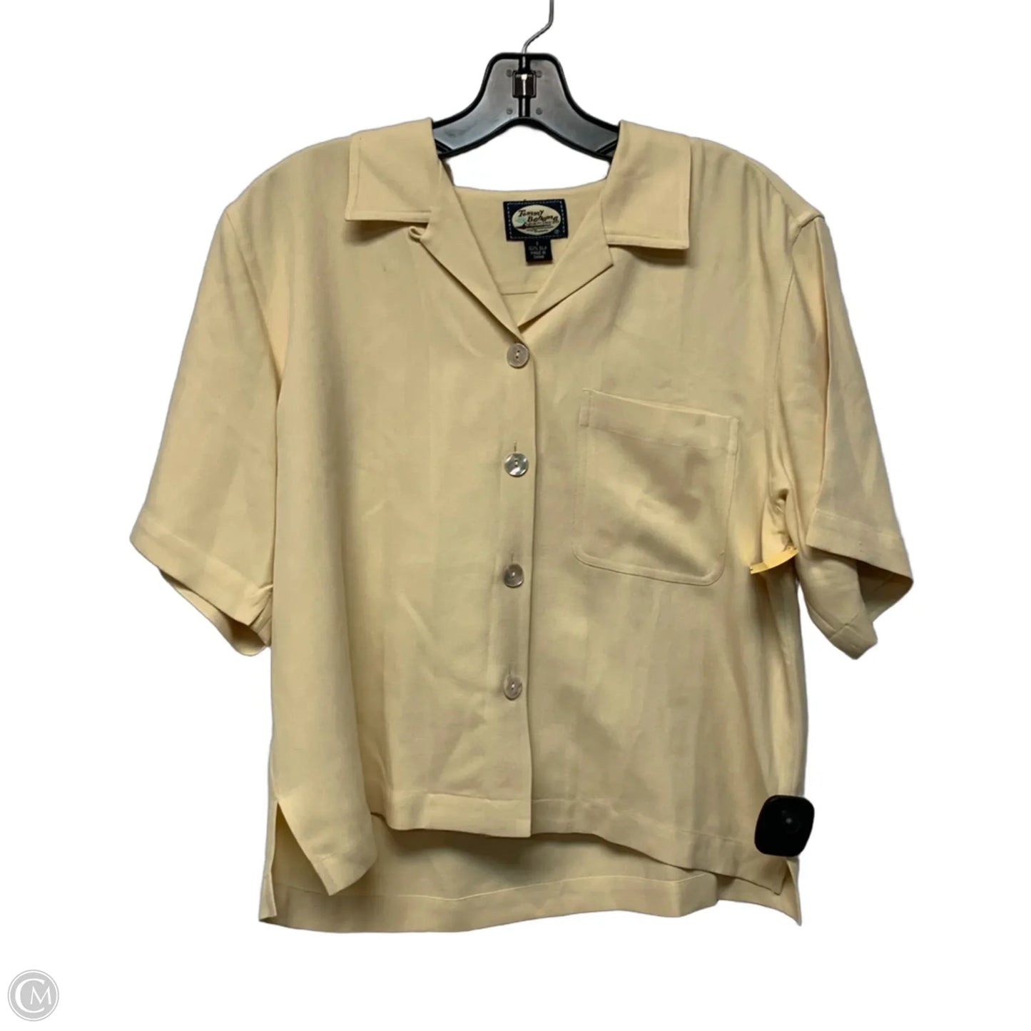 Top Short Sleeve By Tommy Bahama In Yellow, Size: S