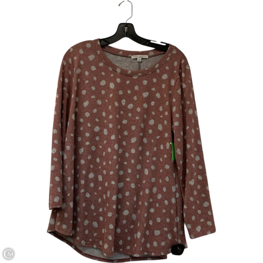 Top Long Sleeve By Green Envelope In Pink, Size: 1x