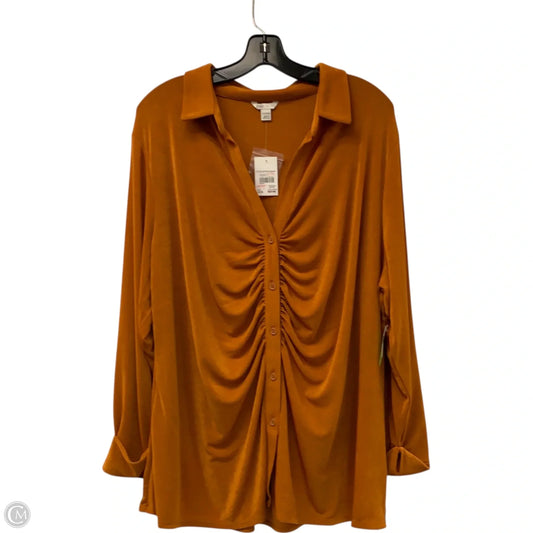 Top Long Sleeve By Cato In Orange, Size: 3x