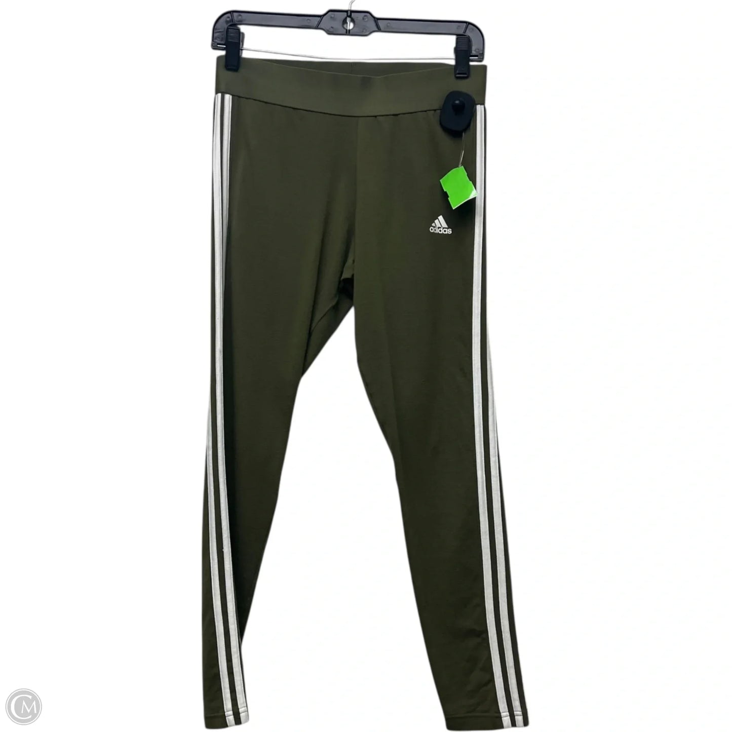 Athletic Leggings By Adidas In Green, Size: M