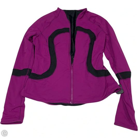 Athletic Jacket By Lululemon In Black & Purple, Size: M