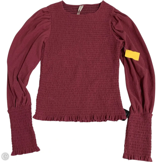 Top Long Sleeve By Anthropologie In Red, Size: S