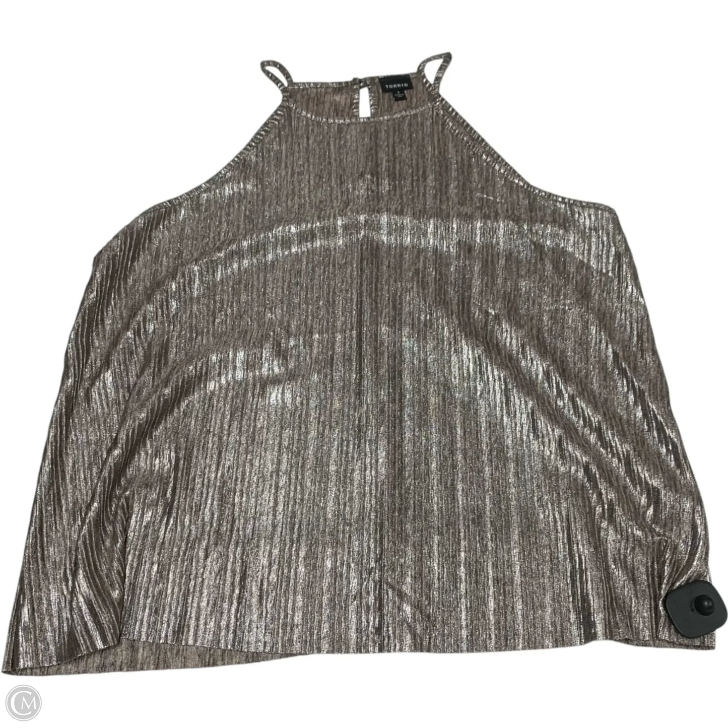 Top Sleeveless By Torrid In Silver, Size: 1x