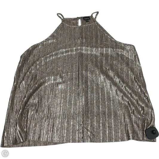 Top Sleeveless By Torrid In Silver, Size: 1x