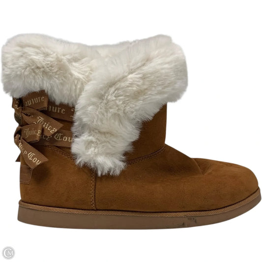 Boots Ankle Flats By Juicy Couture In Brown & White, Size: 11