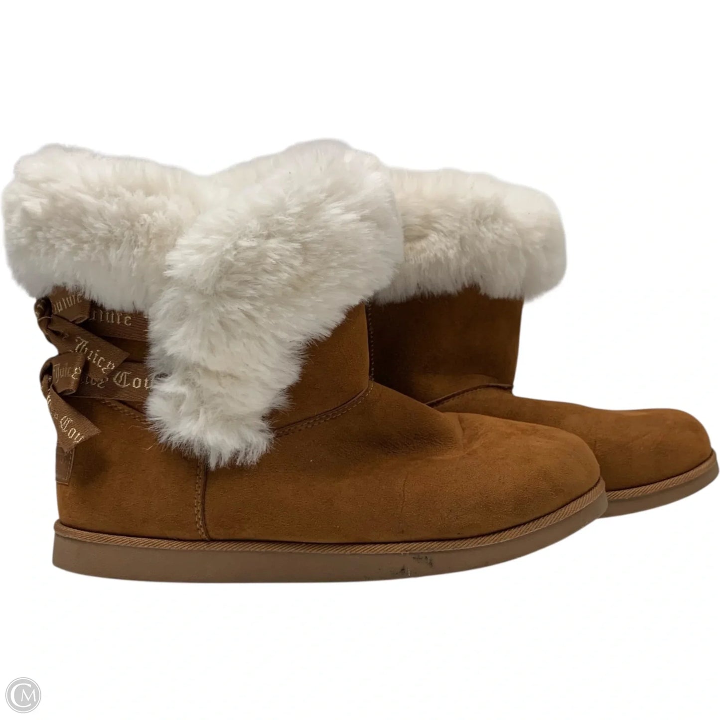 Boots Ankle Flats By Juicy Couture In Brown & White, Size: 11