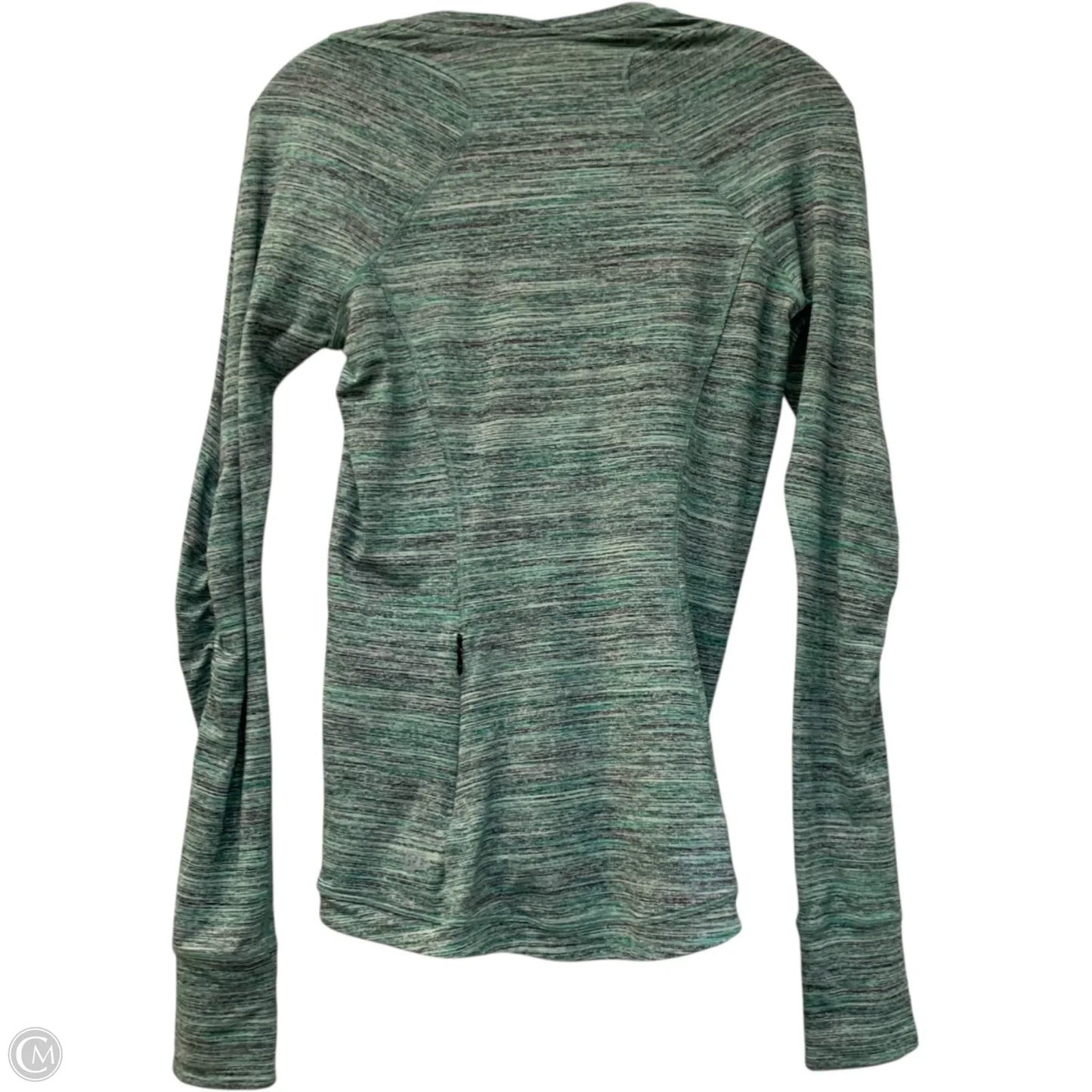 Athletic Top Long Sleeve Crewneck By Lululemon In Green & Grey, Size: S
