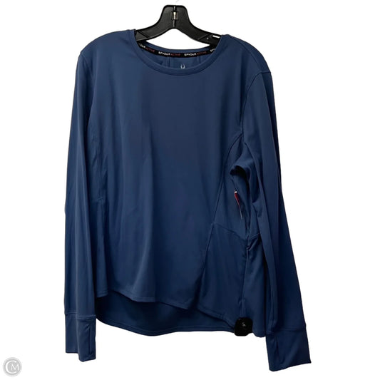 Athletic Top Long Sleeve Crewneck By Spyder In Blue, Size: 1x