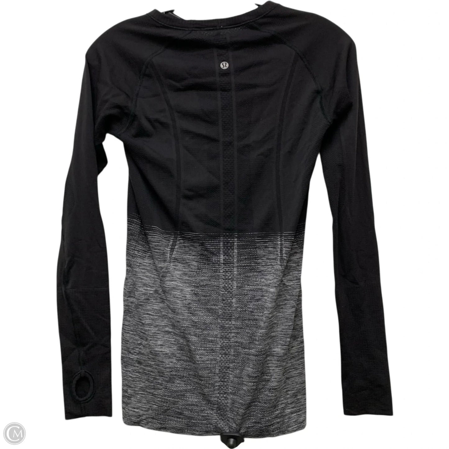 Athletic Top Long Sleeve Crewneck By Lululemon In Black & Grey, Size: S
