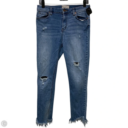 Jeans Skinny By Free People In Blue Denim, Size: 8