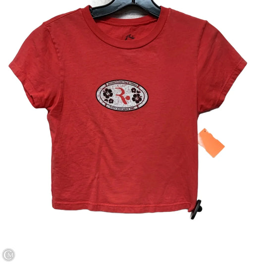 Top Short Sleeve By Rusty In Pink & White, Size: S