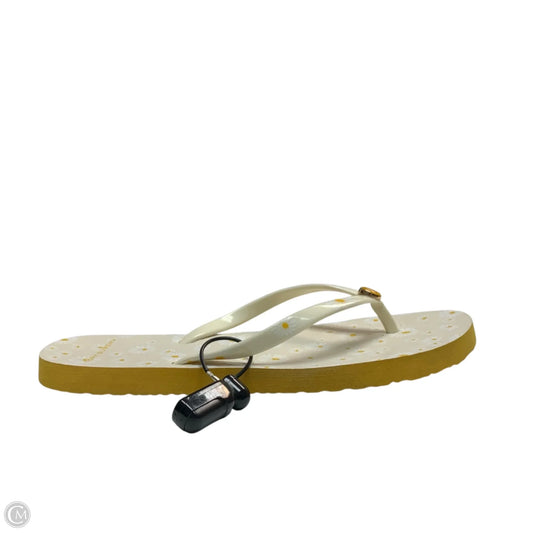 Sandals Designer By Tory Burch In Cream & Yellow, Size: 6