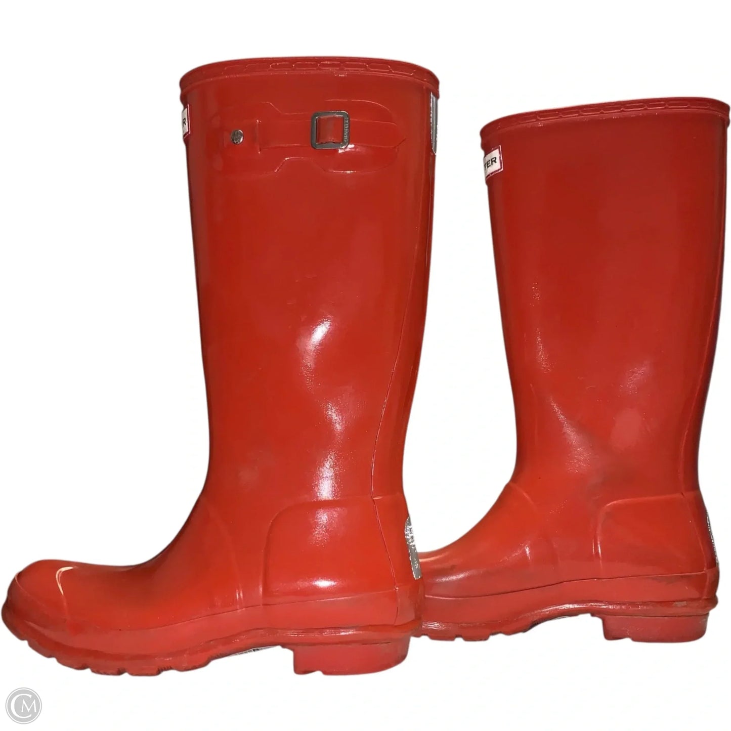 Boots Designer By Hunter In Orange, Size: 5