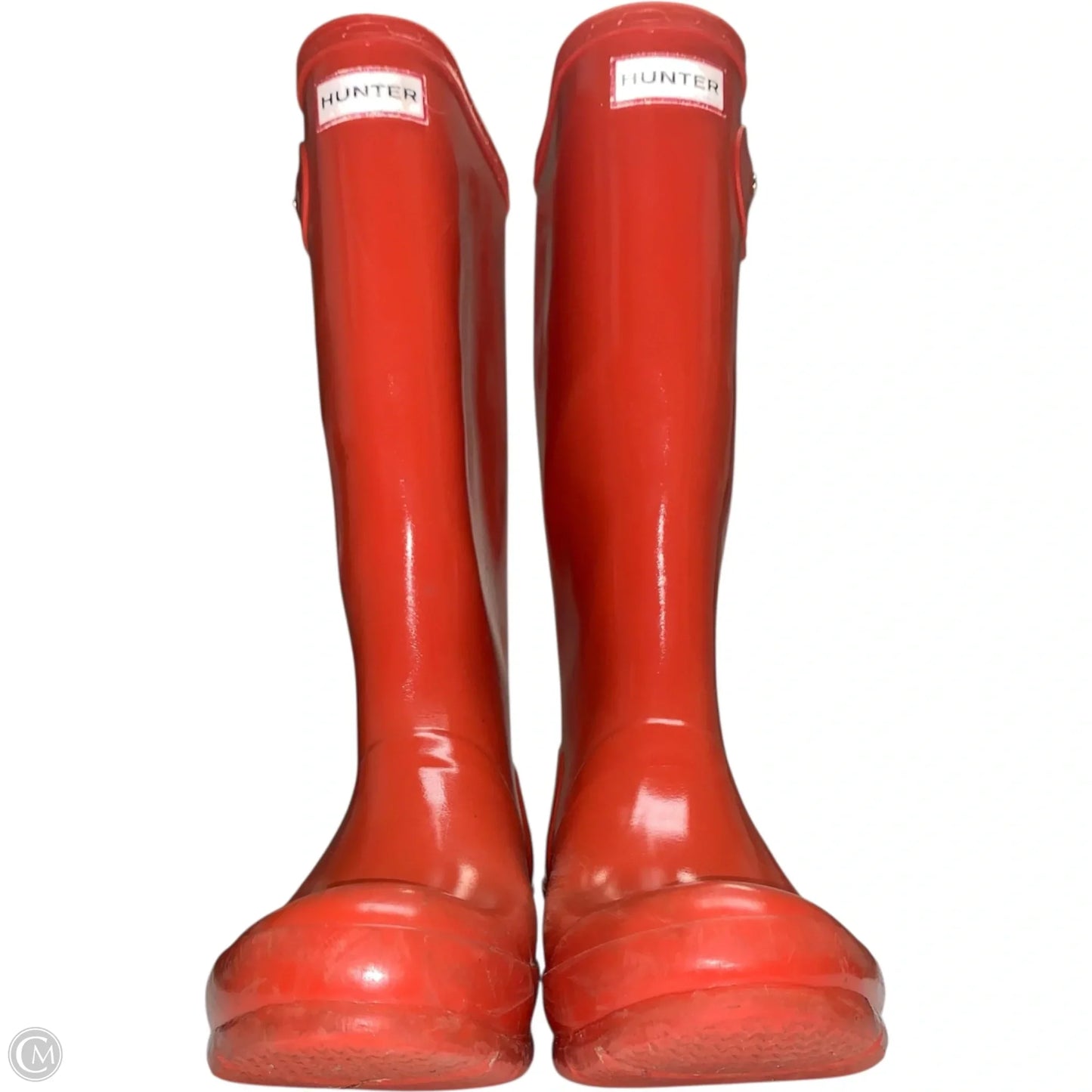 Boots Designer By Hunter In Orange, Size: 5
