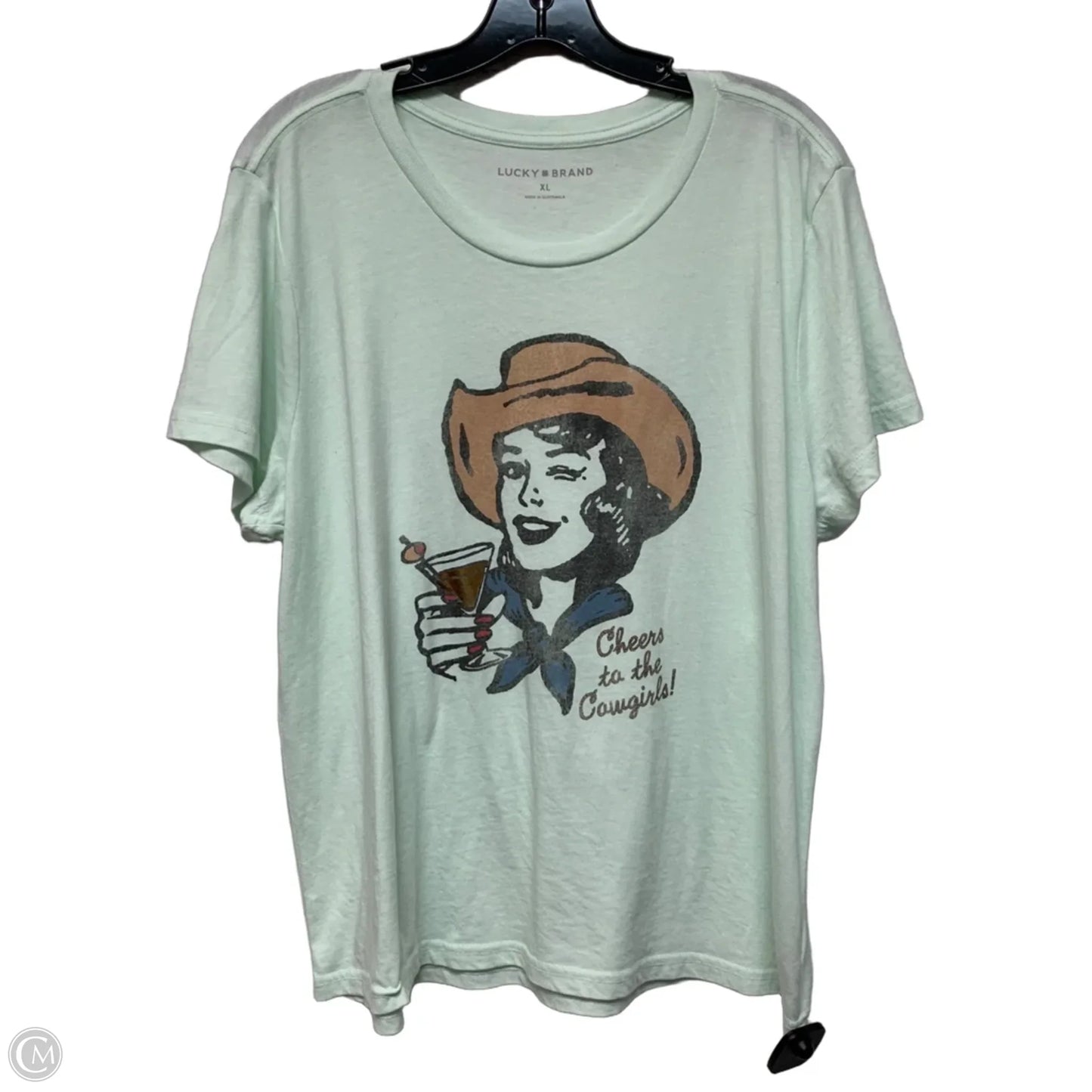 Top Short Sleeve By Lucky Brand In Green, Size: Xl
