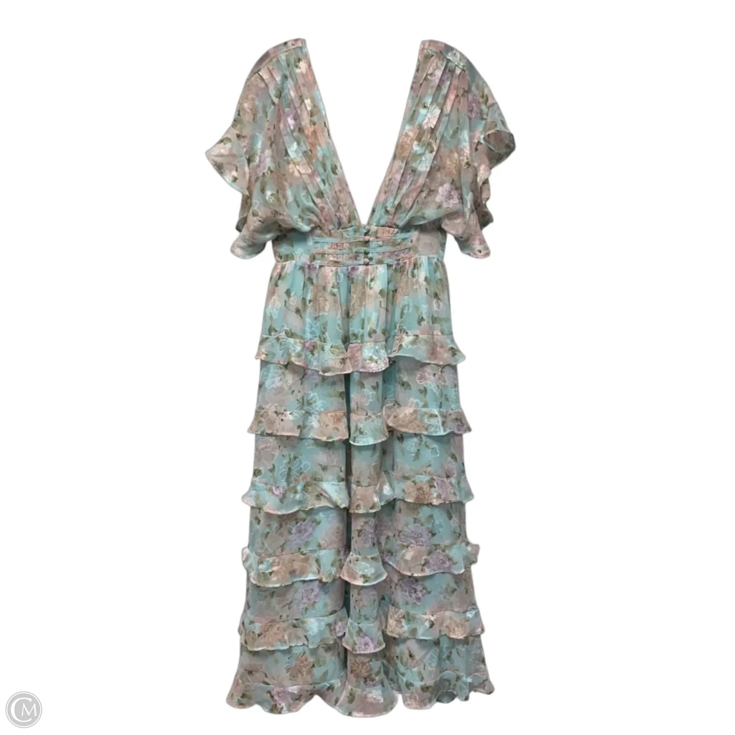 Dress Casual Maxi By Vestique In Blue & Pink, Size: M