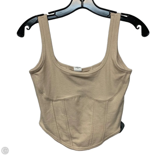 Top Sleeveless By Pink In Cream, Size: S