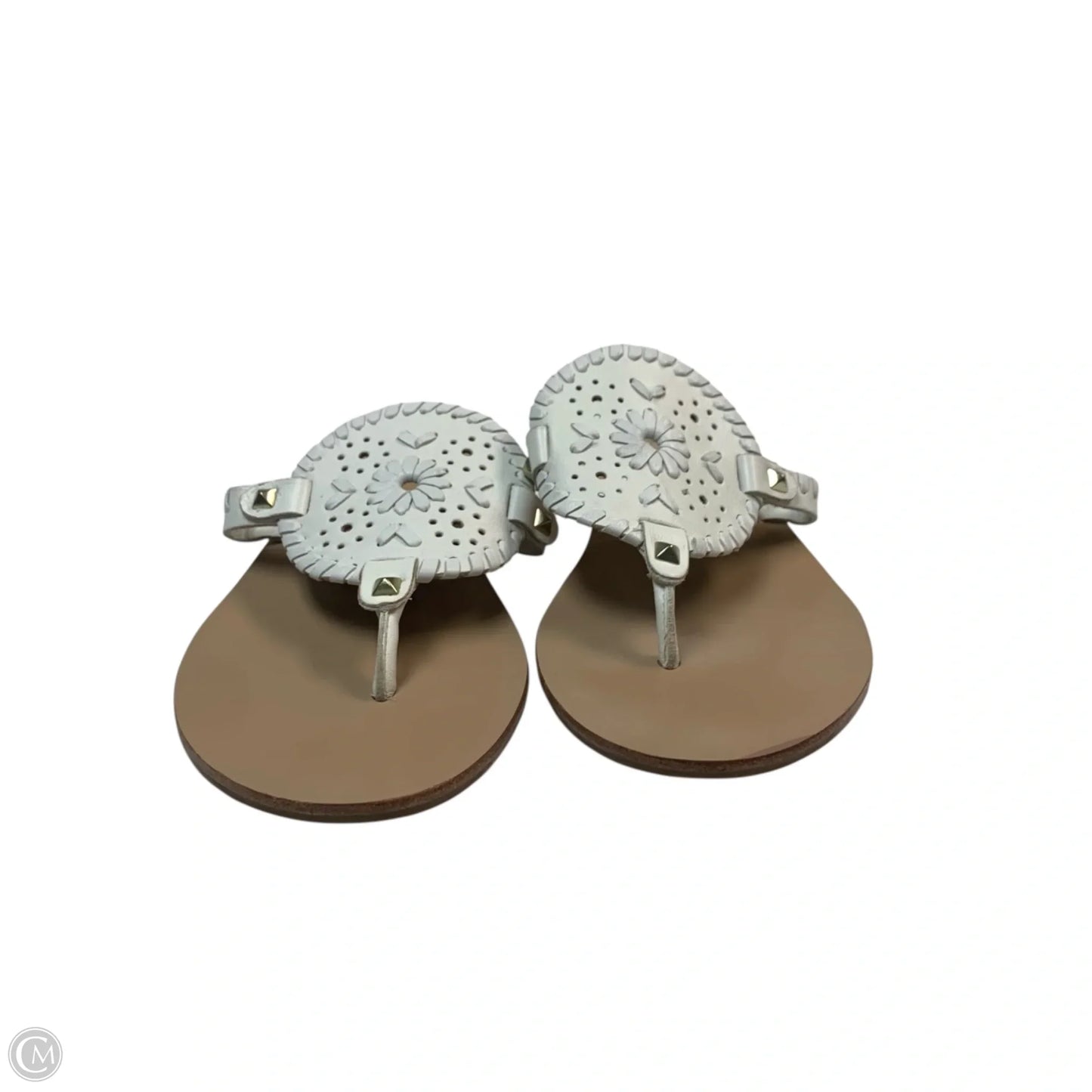 Sandals Flip Flops By Jack Rogers In Brown & White, Size: 9.5