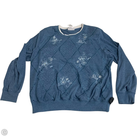 Sweatshirt Crewneck By Alfred Dunner In Blue, Size: Xl