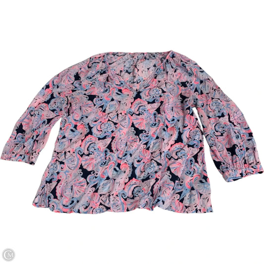 Top Long Sleeve Designer By Lilly Pulitzer In Pink, Size: L