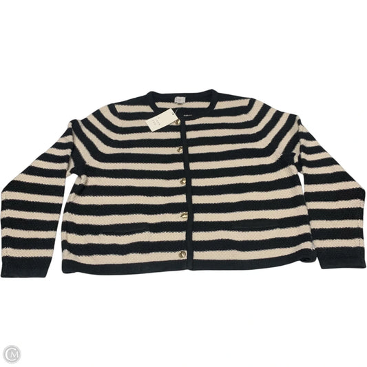 Sweater Cardigan By A New Day In Black & Cream, Size: Xxl