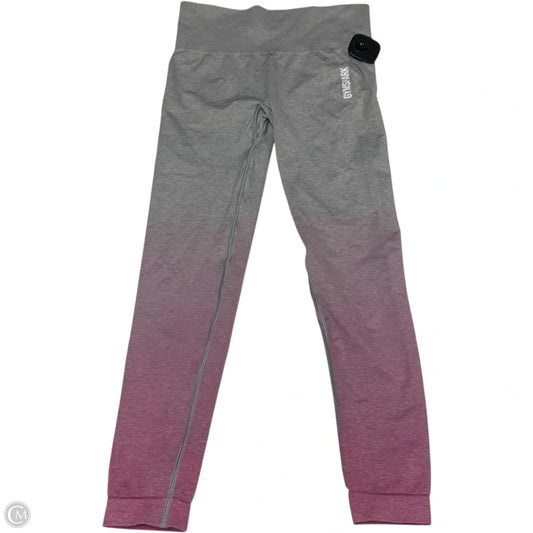 Athletic Leggings Capris By Gym Shark In Grey & Pink, Size: S