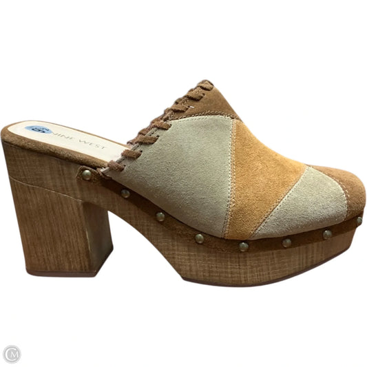 Shoes Heels Block By Nine West In Brown, Size: 9.5