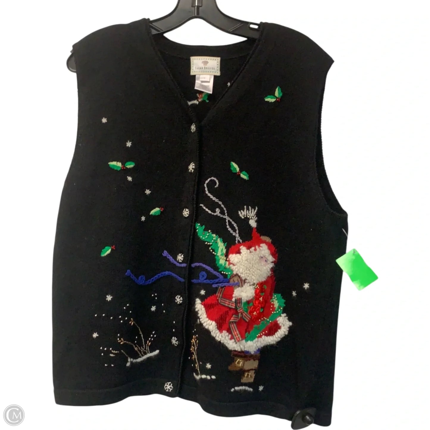 Vest Sweater By Susan Bristol In Black, Size: L