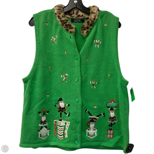Vest Sweater By Crystal Kobe In Green, Size: Xl