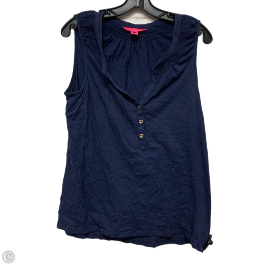 Top Sleeveless Designer By Lilly Pulitzer In Navy, Size: Xl