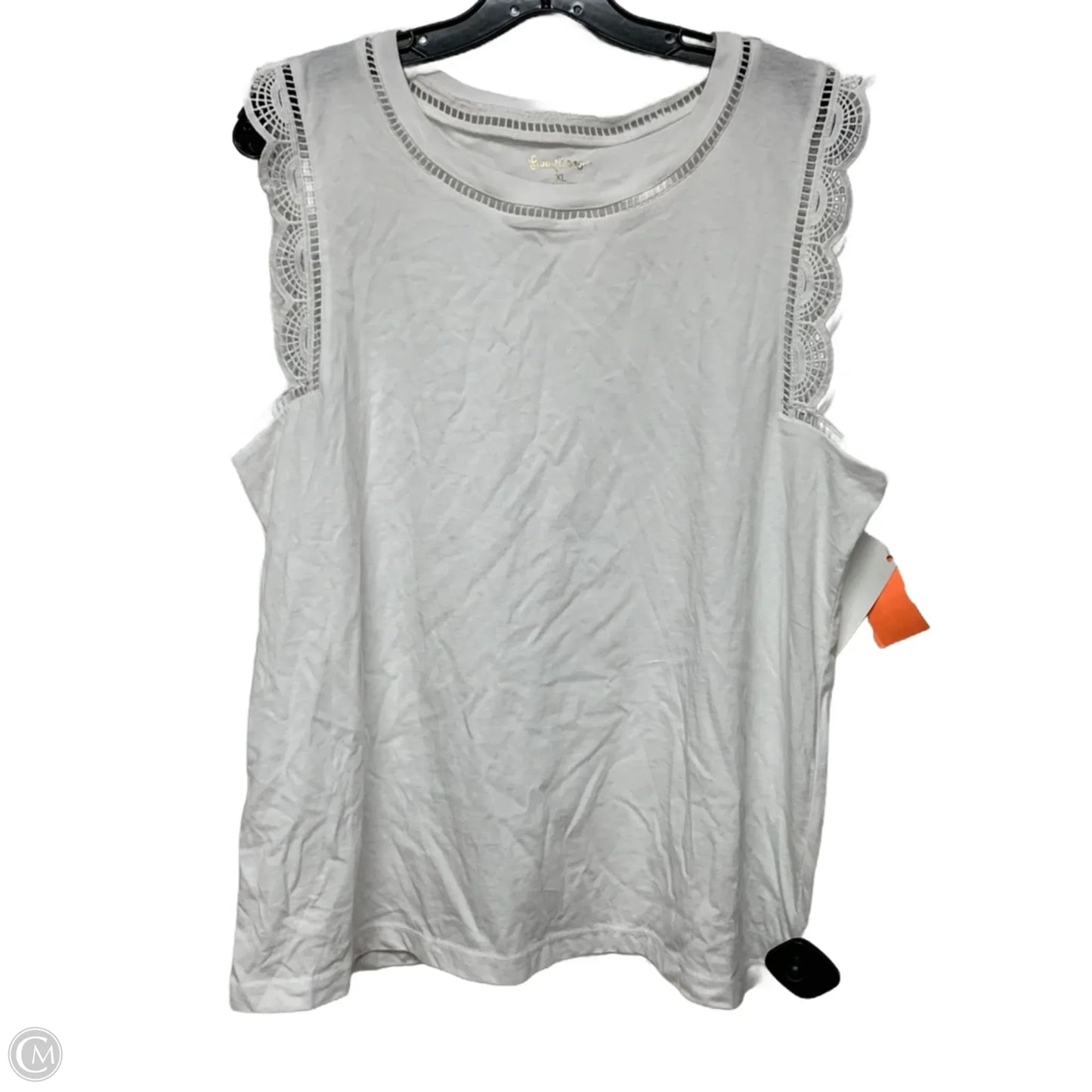 Top Sleeveless Designer By Lilly Pulitzer In White, Size: Xl