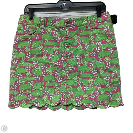 Skirt Designer By Lilly Pulitzer In Green & Pink, Size: 8