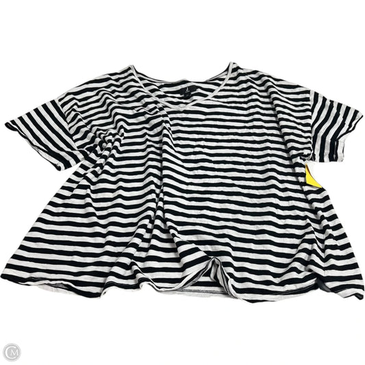 Top Short Sleeve Designer By Jason Wu In Striped Pattern, Size: 3x