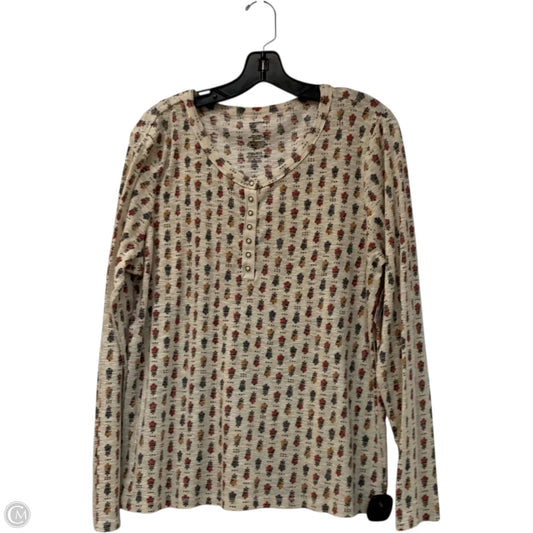Top Long Sleeve By Sonoma In Cream, Size: Xl