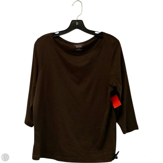 Top Long Sleeve By Talbots In Brown, Size: 1x