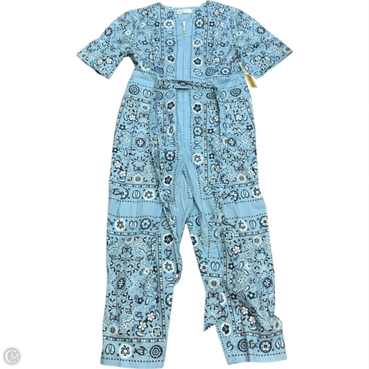 Jumpsuit Designer By Tory Burch In Blue & White, Size: L