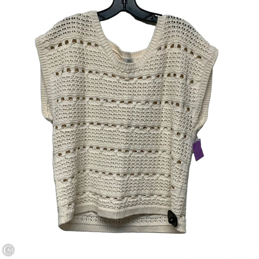 Vest Sweater By Wallace In Cream, Size: L