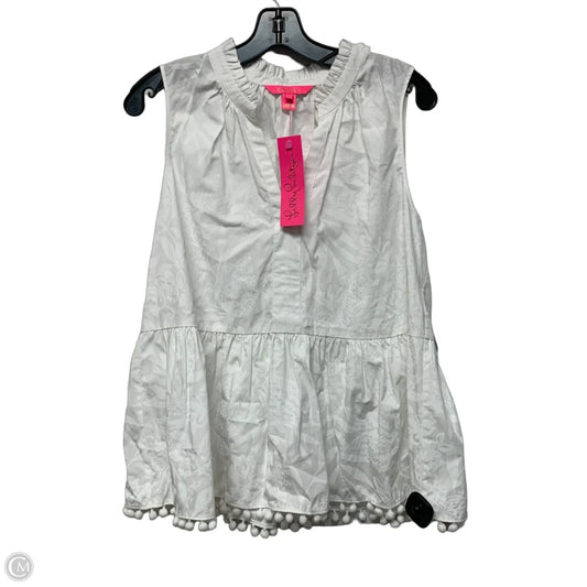 Top Sleeveless Designer By Lilly Pulitzer In White, Size: L