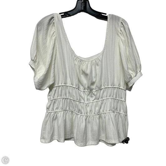 Top Short Sleeve By Maeve In White, Size: Xl