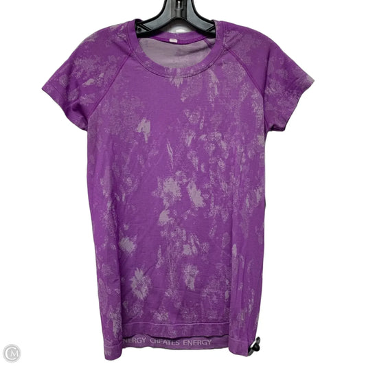 Athletic Top Short Sleeve By Lululemon In Purple, Size: M