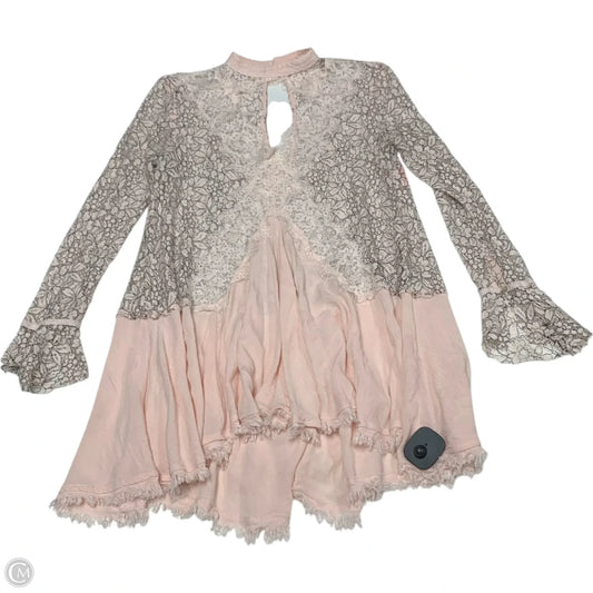 Tunic Long Sleeve By Free People In Pink, Size: Xs