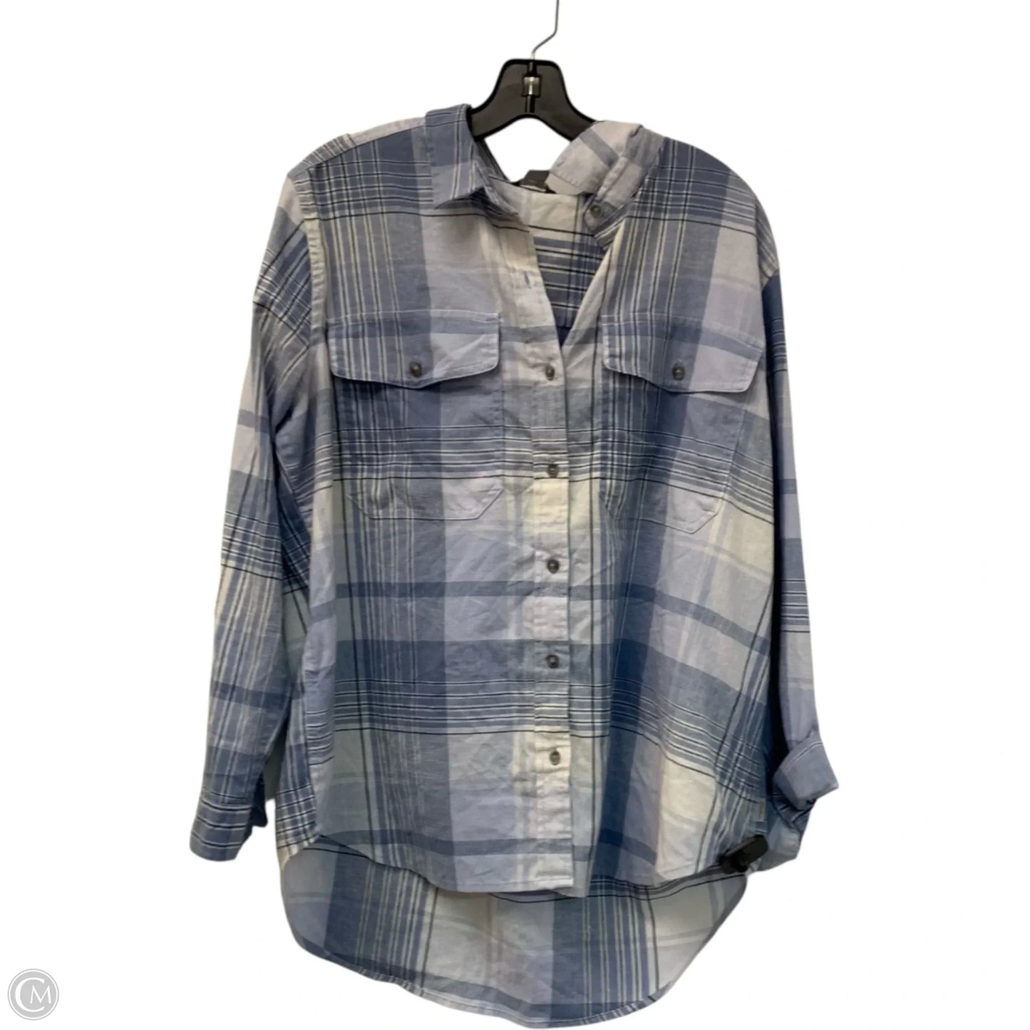 Top Long Sleeve By Eddie Bauer In Plaid Pattern, Size: Xl