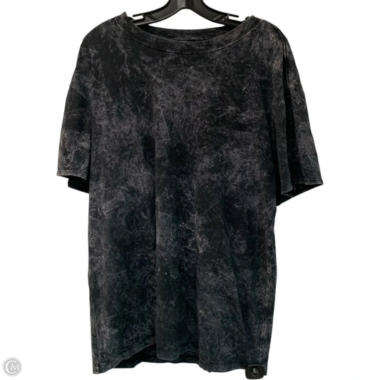 Athletic Top Short Sleeve By Lululemon In Black & Grey, Size: L