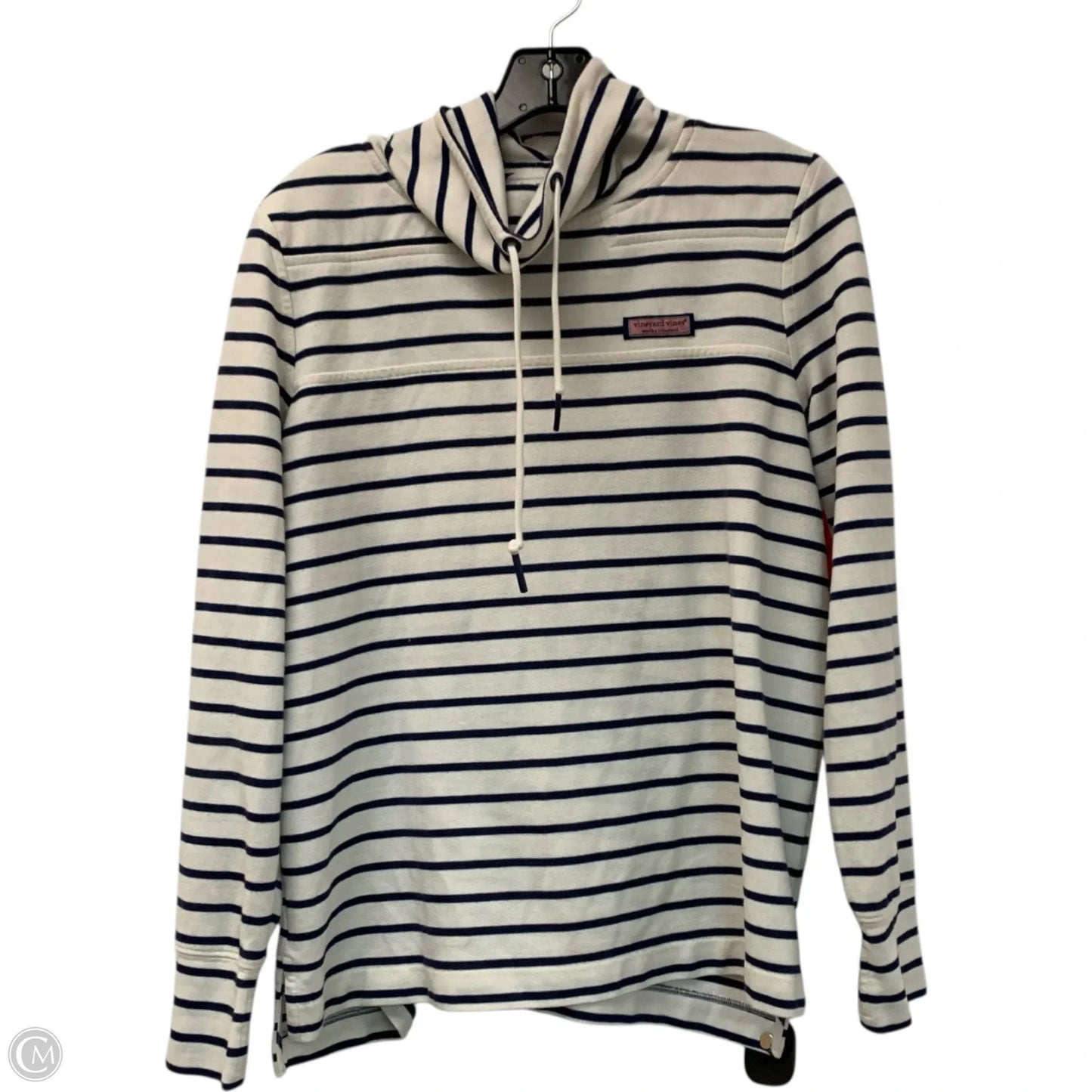 Sweatshirt Collar By Vineyard Vines In Blue & White, Size: M
