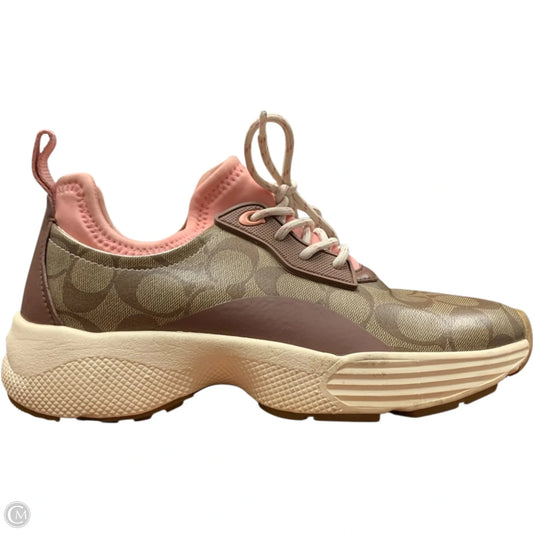 Shoes Designer By Coach In Brown & Pink, Size: 9