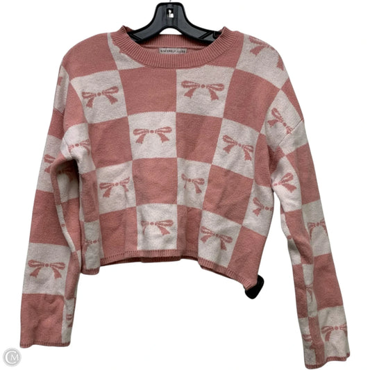 Sweater By Sincerely Jules In Pink & White, Size: Xs