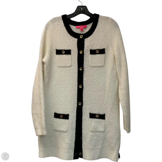 Sweater Cardigan Designer By Lilly Pulitzer In White, Size: M